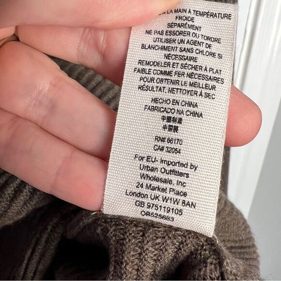 Free People Starman V Pullover Top Sweater Brown Size S Ribbed Wool blend - Picture 8 of 8